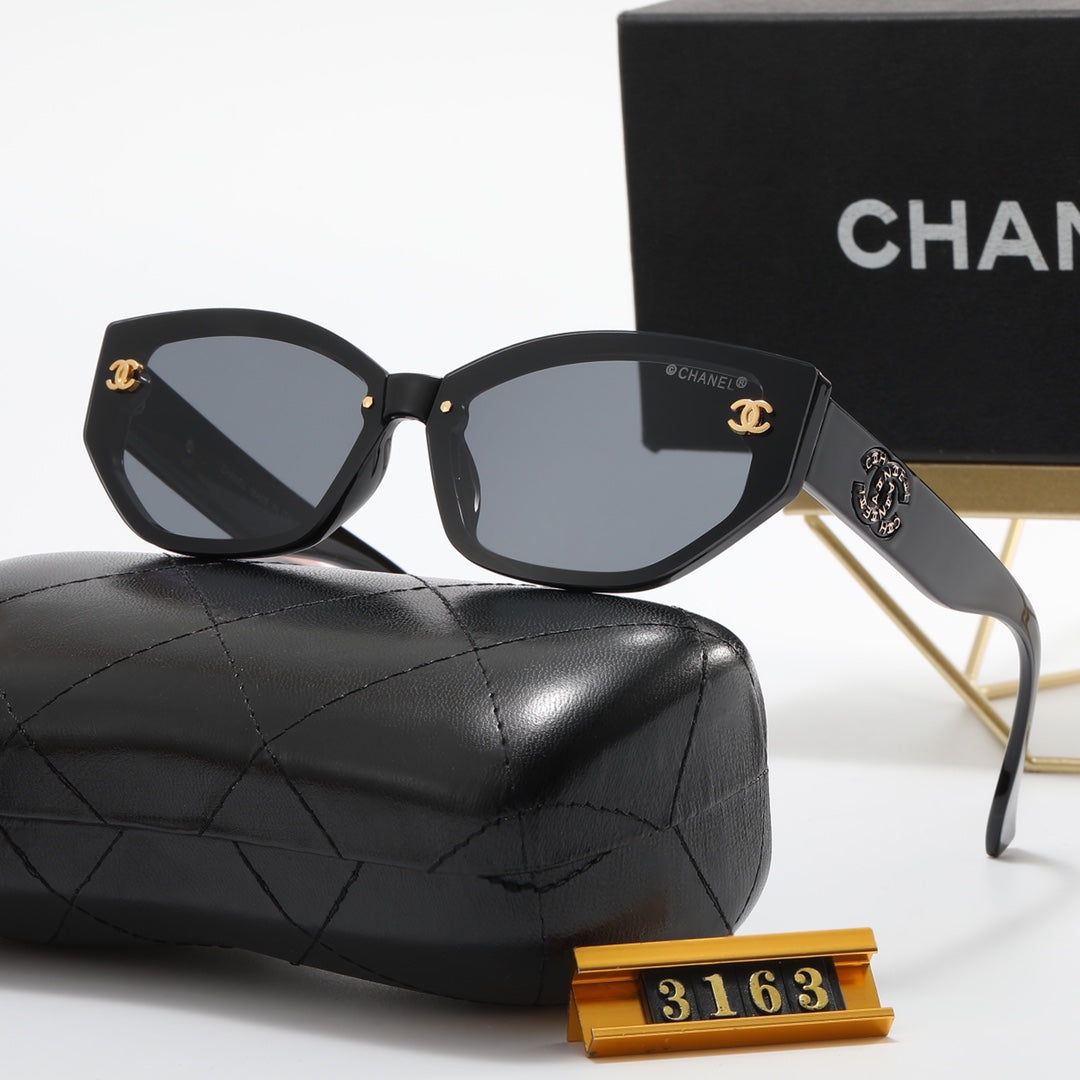 4 color fashion double C inlaid letter polarized sunglasses - DEEPREPS