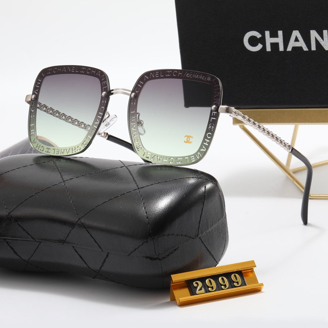 5 Colors Fashion Double C Inlaid Hollow Letter Polarized Sunglasses - DEEPREPS