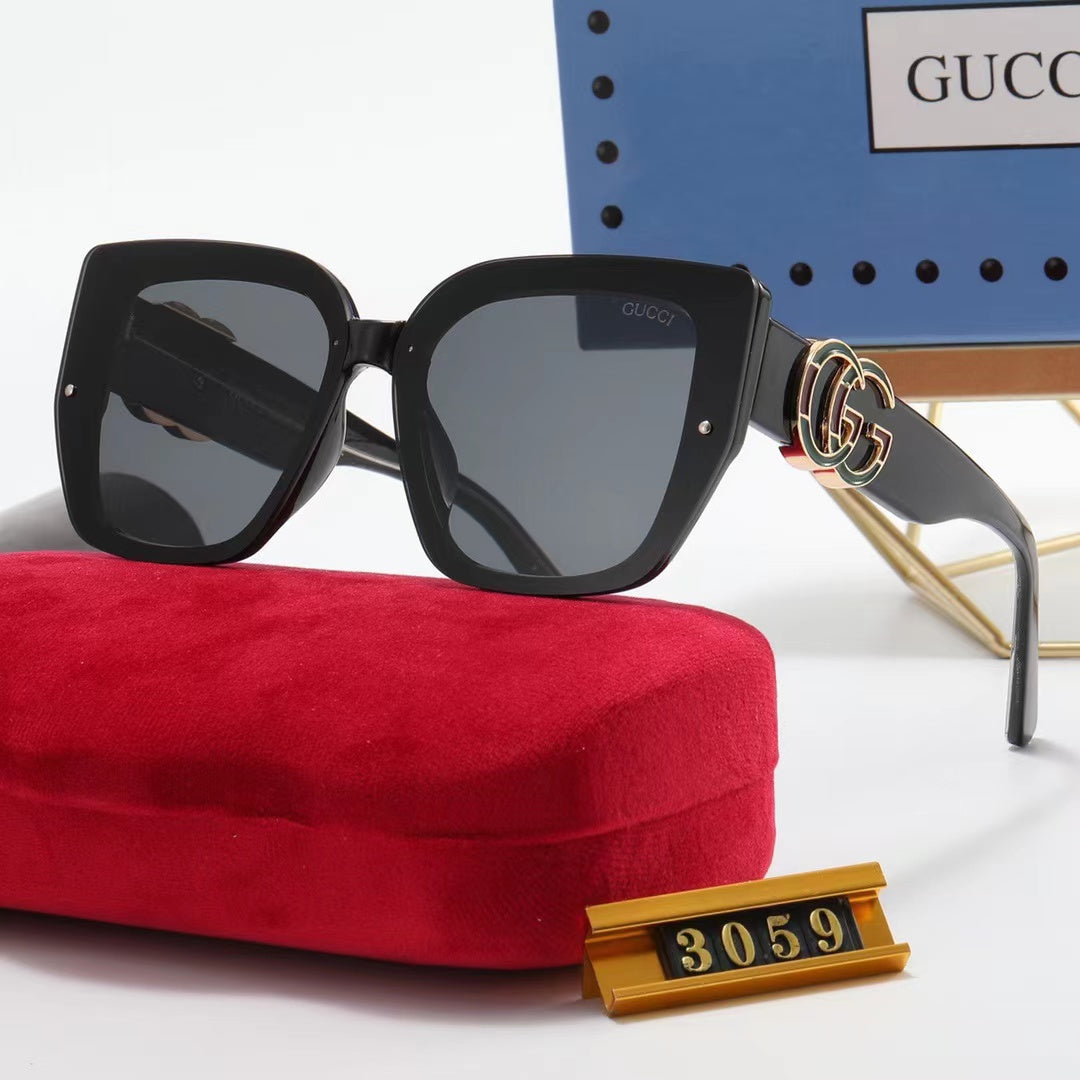 7-color fashion double GLOGO temple polarized sunglasses - DEEPREPS