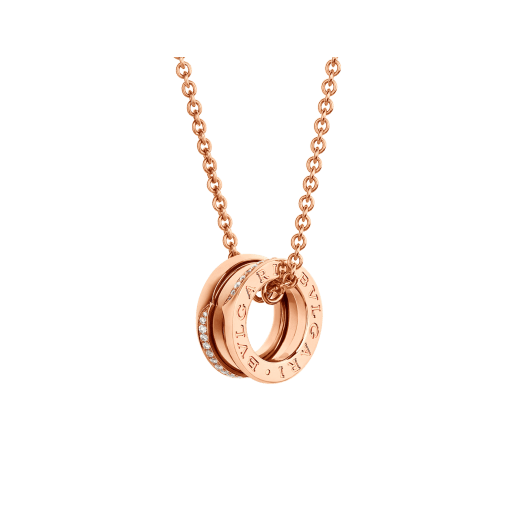 B.ZERO1 NECKLACE in Rose Gold with Diamonds - DEEPREPS