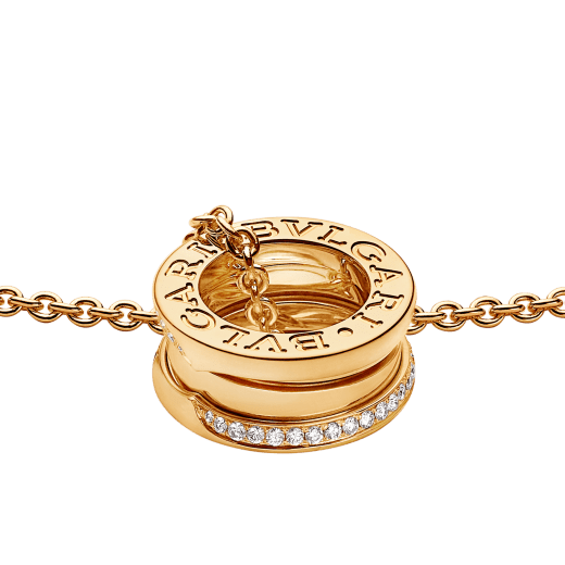 B.ZERO1 NECKLACE in Yellow Gold with Diamonds - DEEPREPS