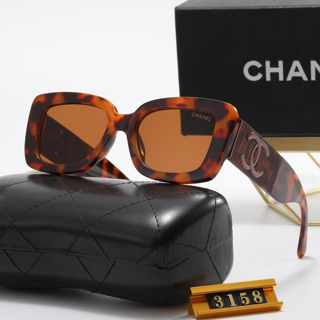 5 colors fashion stripe big double C polarized sunglasses - DEEPREPS