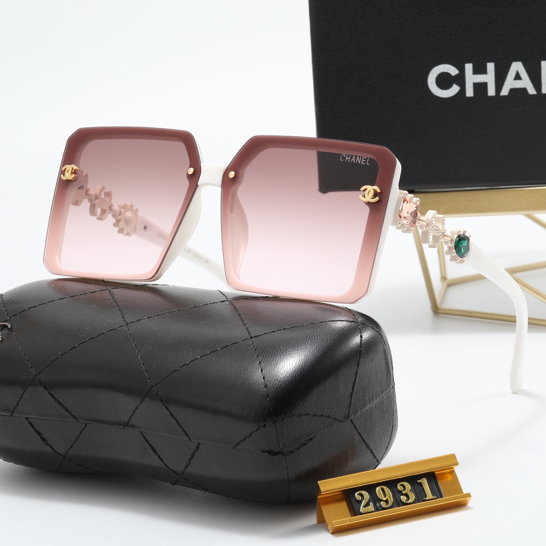 4 colors square frame inlaid rhinestone polarized sunglasses - DEEPREPS