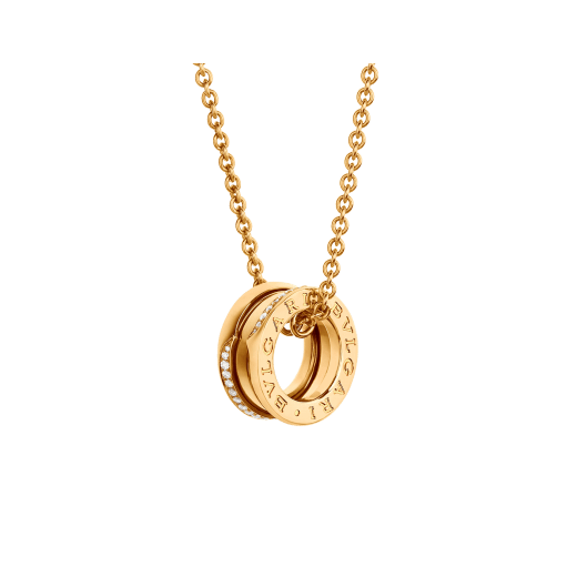 B.ZERO1 NECKLACE in Yellow Gold with Diamonds - DEEPREPS