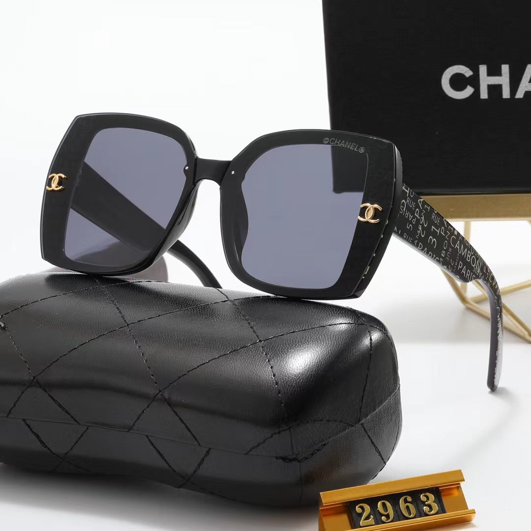 5-color fashion double C graffiti print sunglasses - DEEPREPS