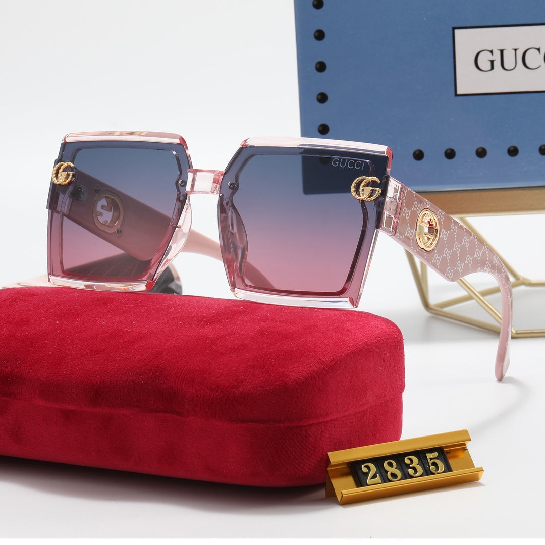 6 Colors Fashion Square Thread Double G Polarized Sunglasses - DEEPREPS