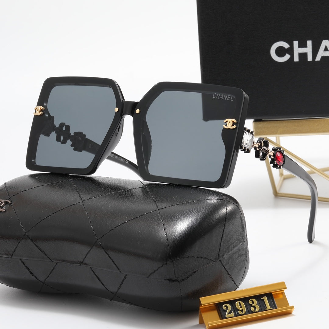 4 colors square frame inlaid rhinestone polarized sunglasses - DEEPREPS