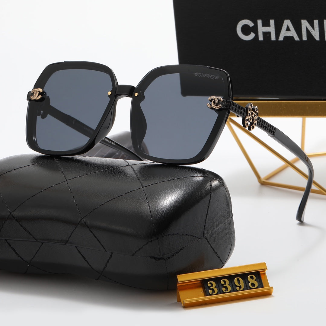 4 color fashion oval double C temple polarized sunglasses - DEEPREPS