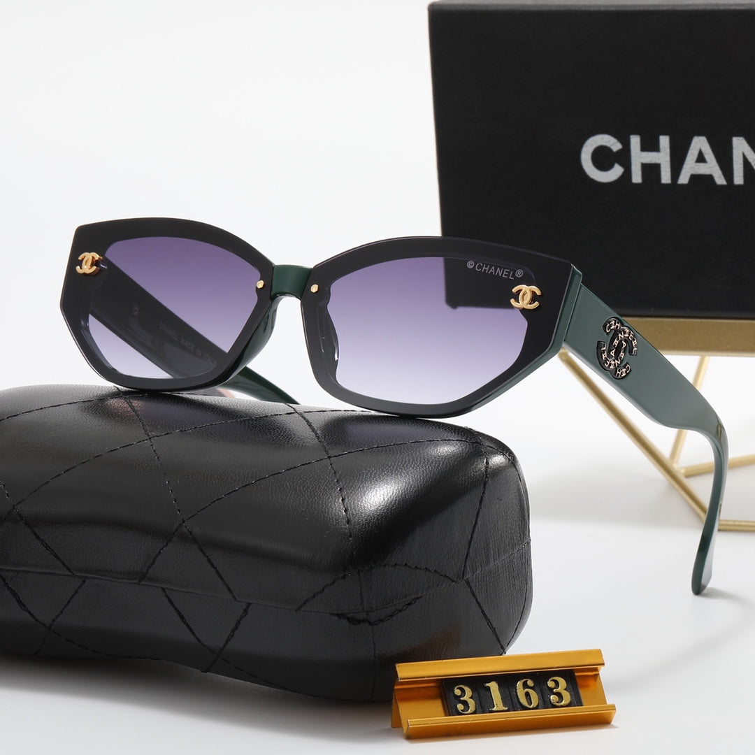 4 color fashion double C inlaid letter polarized sunglasses - DEEPREPS