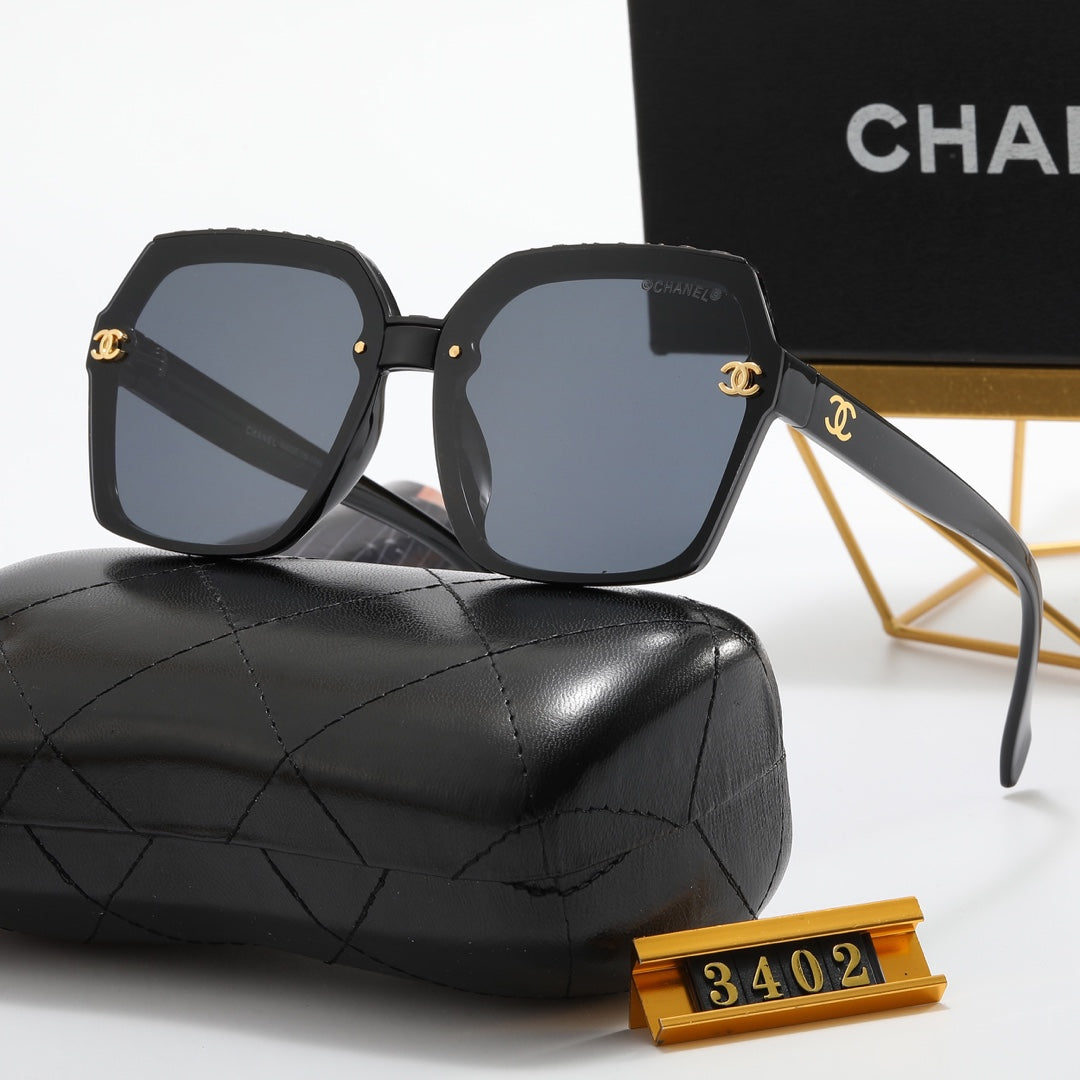 5 color diamond-shaped frame double C polarized sunglasses - DEEPREPS