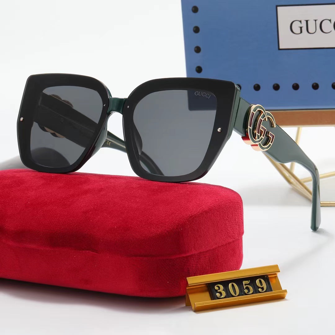 7-color fashion double GLOGO temple polarized sunglasses - DEEPREPS