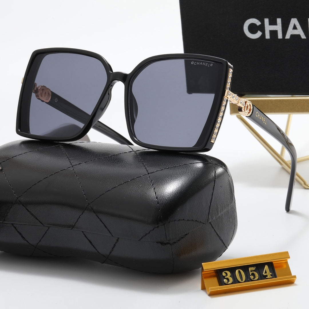 6 Colors Fashion Double C Rhinestone Temple Polarized Sunglasses - DEEPREPS