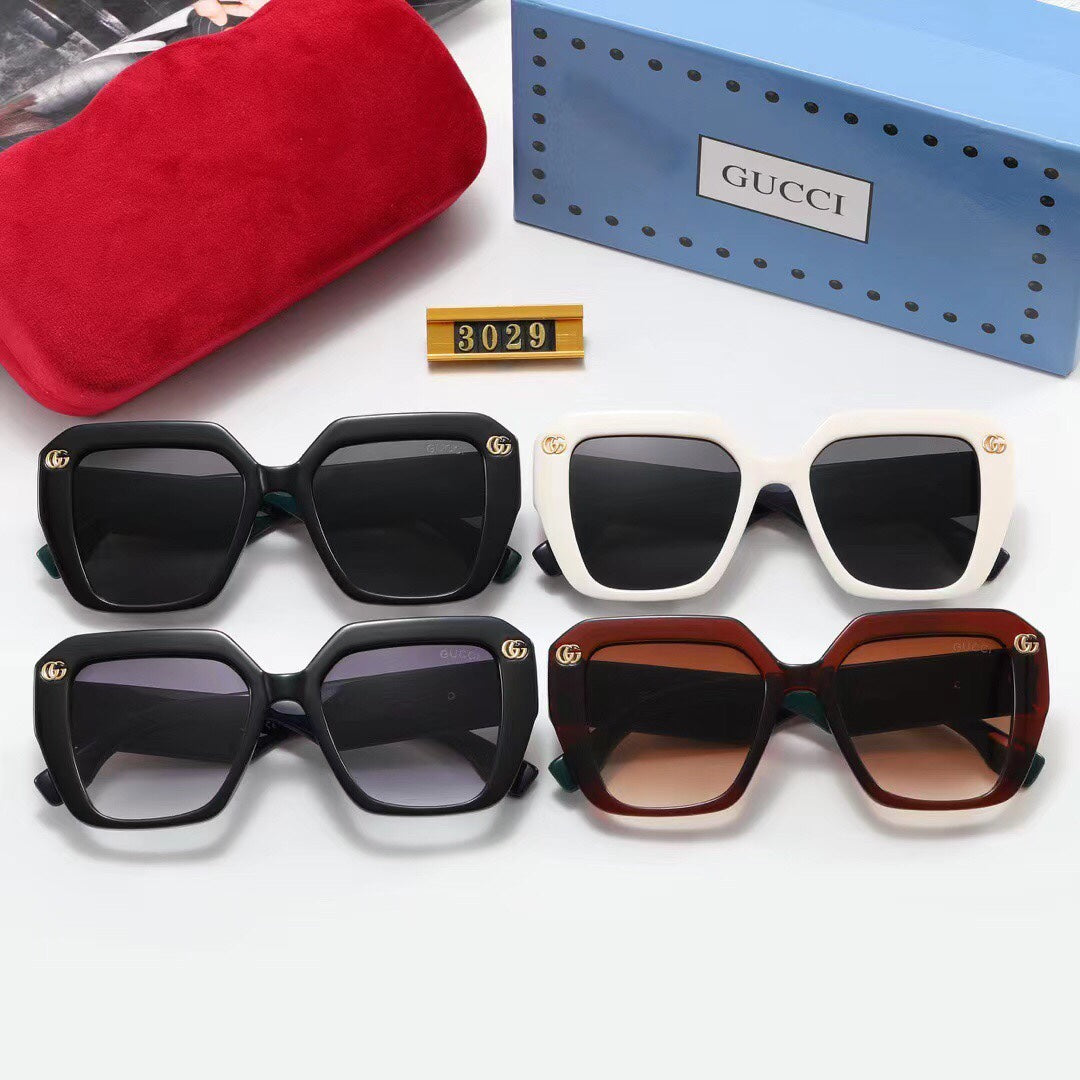 4 Colors Fashion Double G Striped Frame Sunglasses - DEEPREPS