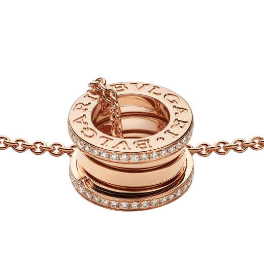 B.ZERO1 NECKLACE in Rose Gold with Diamonds - DEEPREPS