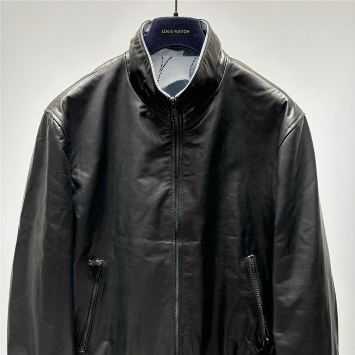 2023fw LV Real Leather Jacket Top Version - DEEPREPS