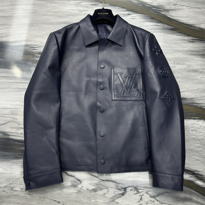 2024fw LV Real Leather Jacket Top Version - DEEPREPS
