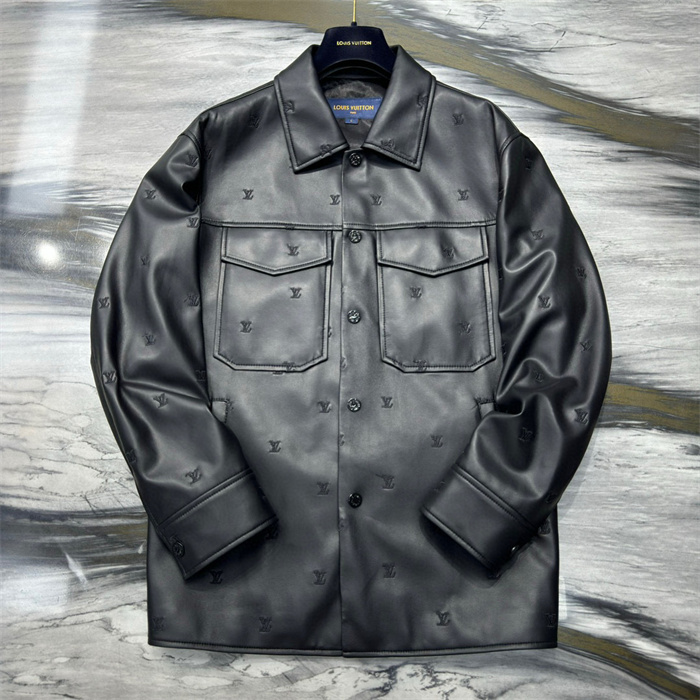 2024fw LV Real Leather Jacket Top Version - DEEPREPS