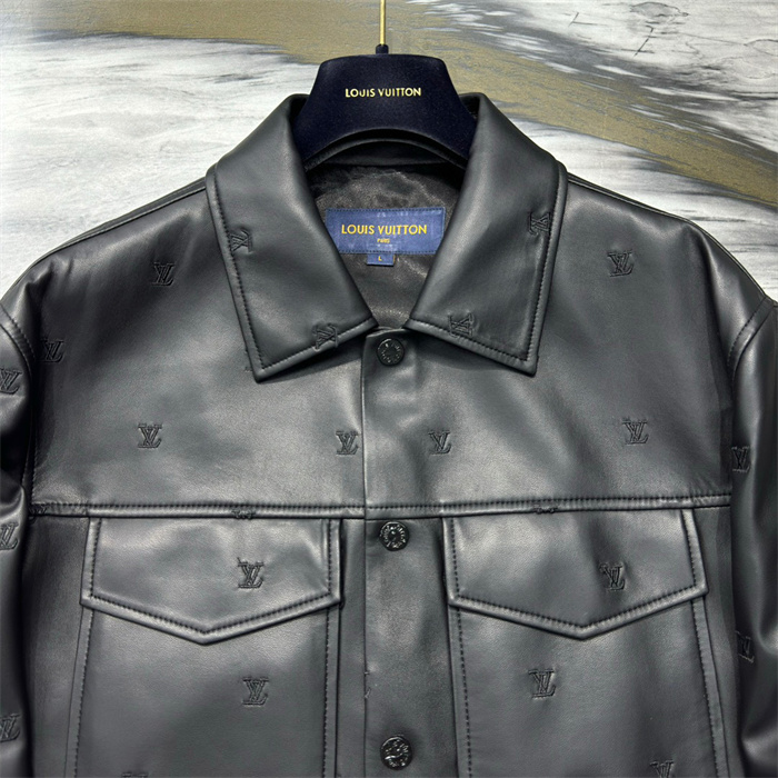 2024fw LV Real Leather Jacket Top Version - DEEPREPS