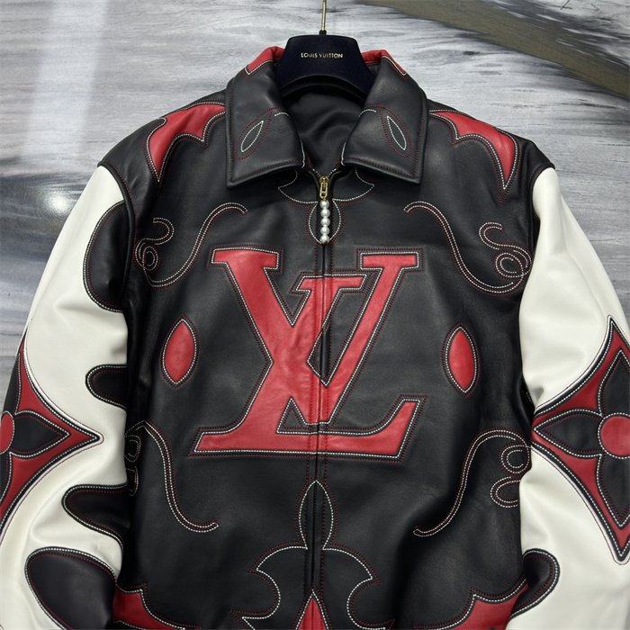 2024fw LV Real Leather Jacket Top Version - DEEPREPS