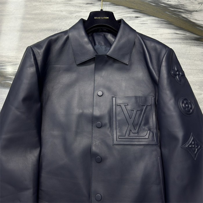 2024fw LV Real Leather Jacket Top Version - DEEPREPS