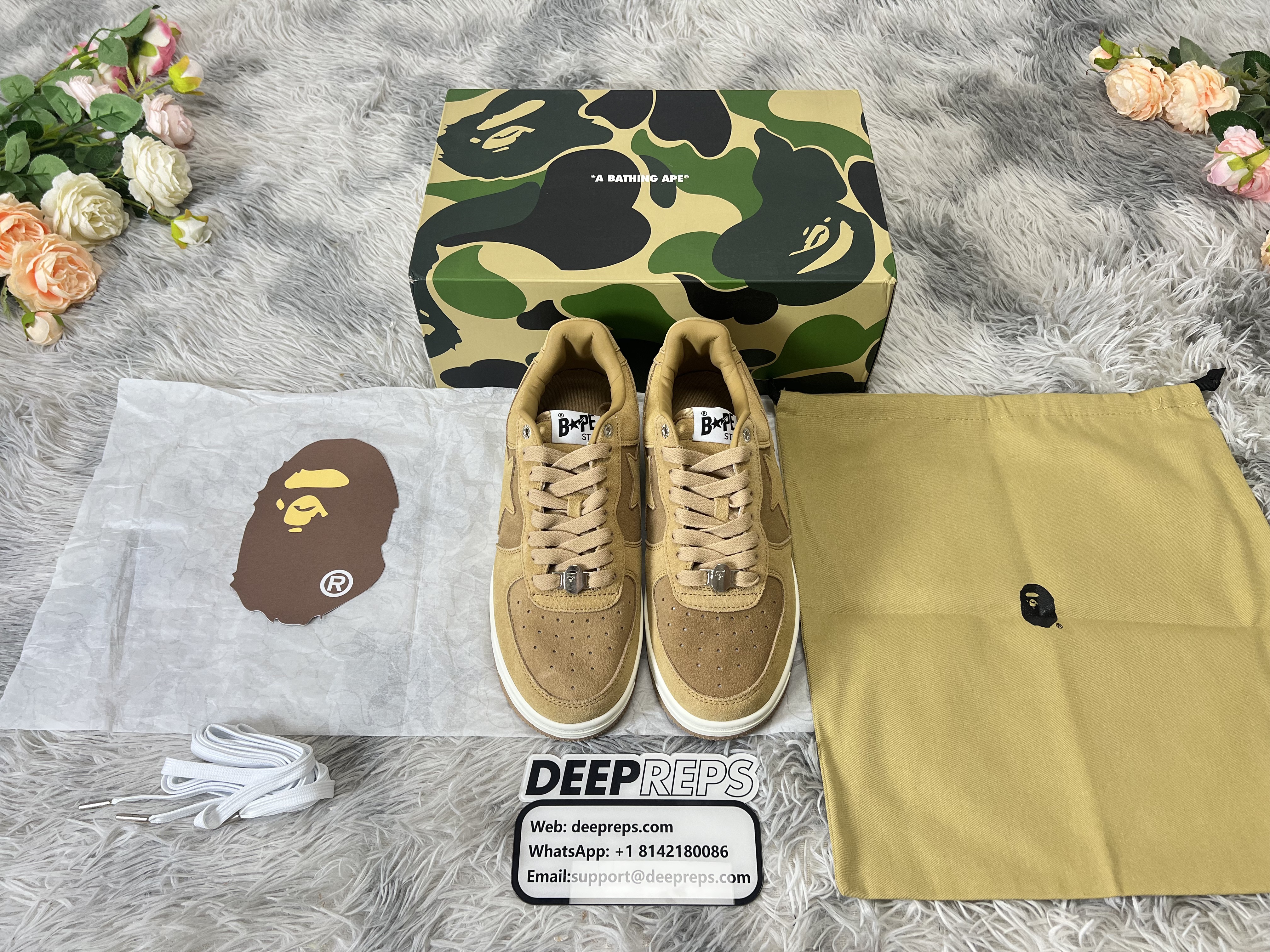 A Bathing Ape Bape Sta Beige Suede - DEEPREPS