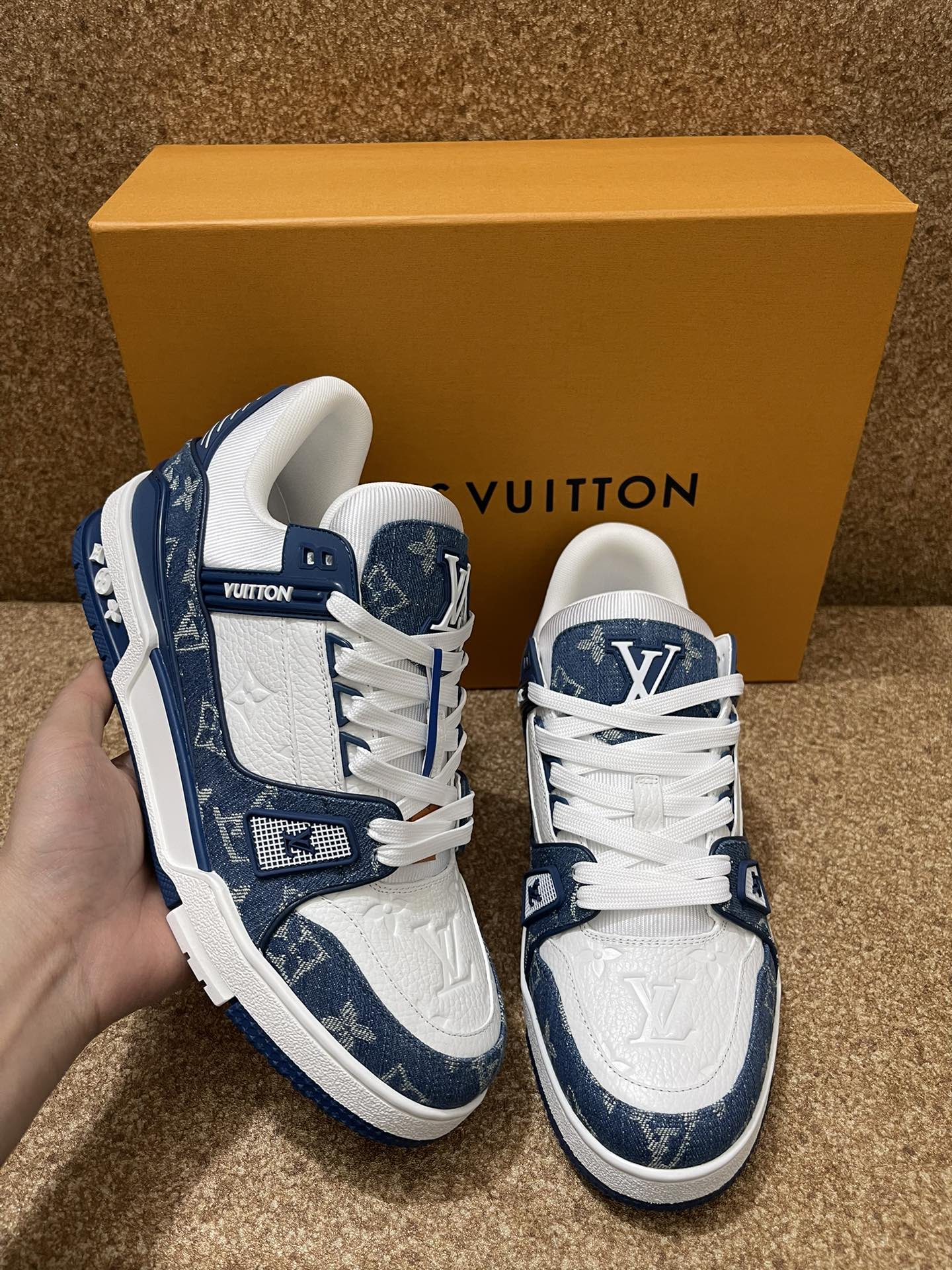 LV Trainer Sneaker – Monogram Denim Blue/White | DEEPREPS Version - DEEPREPS