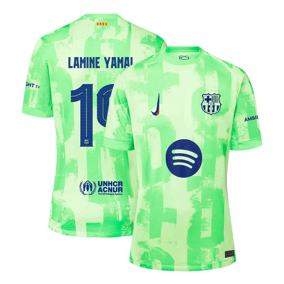 LAMINE YAMAL #19 Barcelona Spotify Logo Without Text Third Jersey 2024/25 - UCL Font - Reps Jerseys