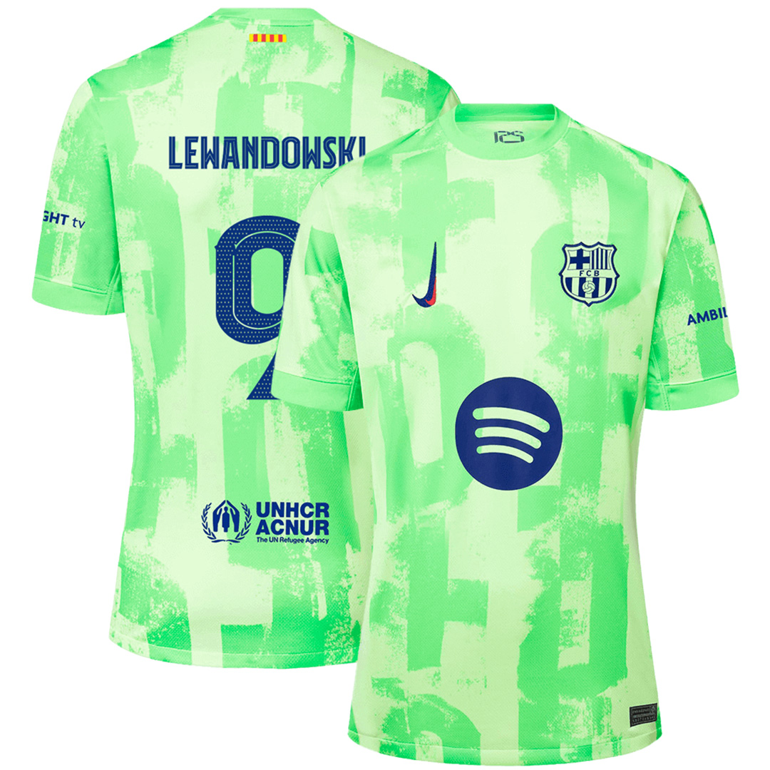 LEWANDOWSKI #9 Barcelona Third Spotify Logo Without Text Jersey 2024/25 - UCL Font - Reps Jerseys