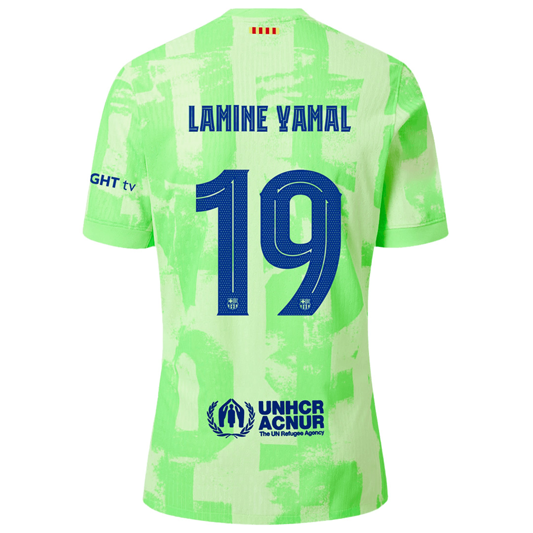 LAMINE YAMAL #19 Barcelona Third Spotify Logo Without Text Match Jersey 2024/25 - UCL Font - Reps Jerseys