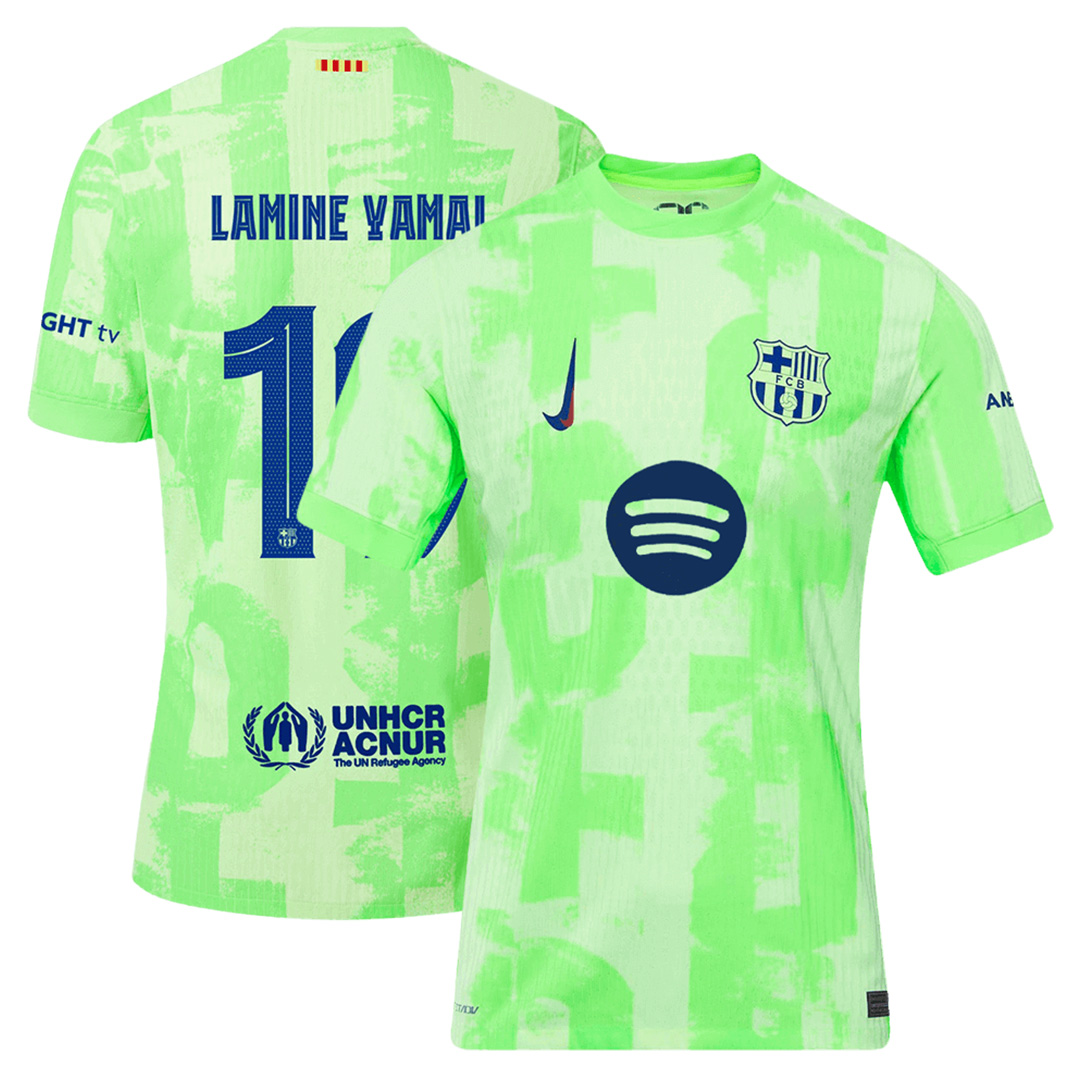 LAMINE YAMAL #19 Barcelona Third Spotify Logo Without Text Match Jersey 2024/25 - UCL Font - Reps Jerseys