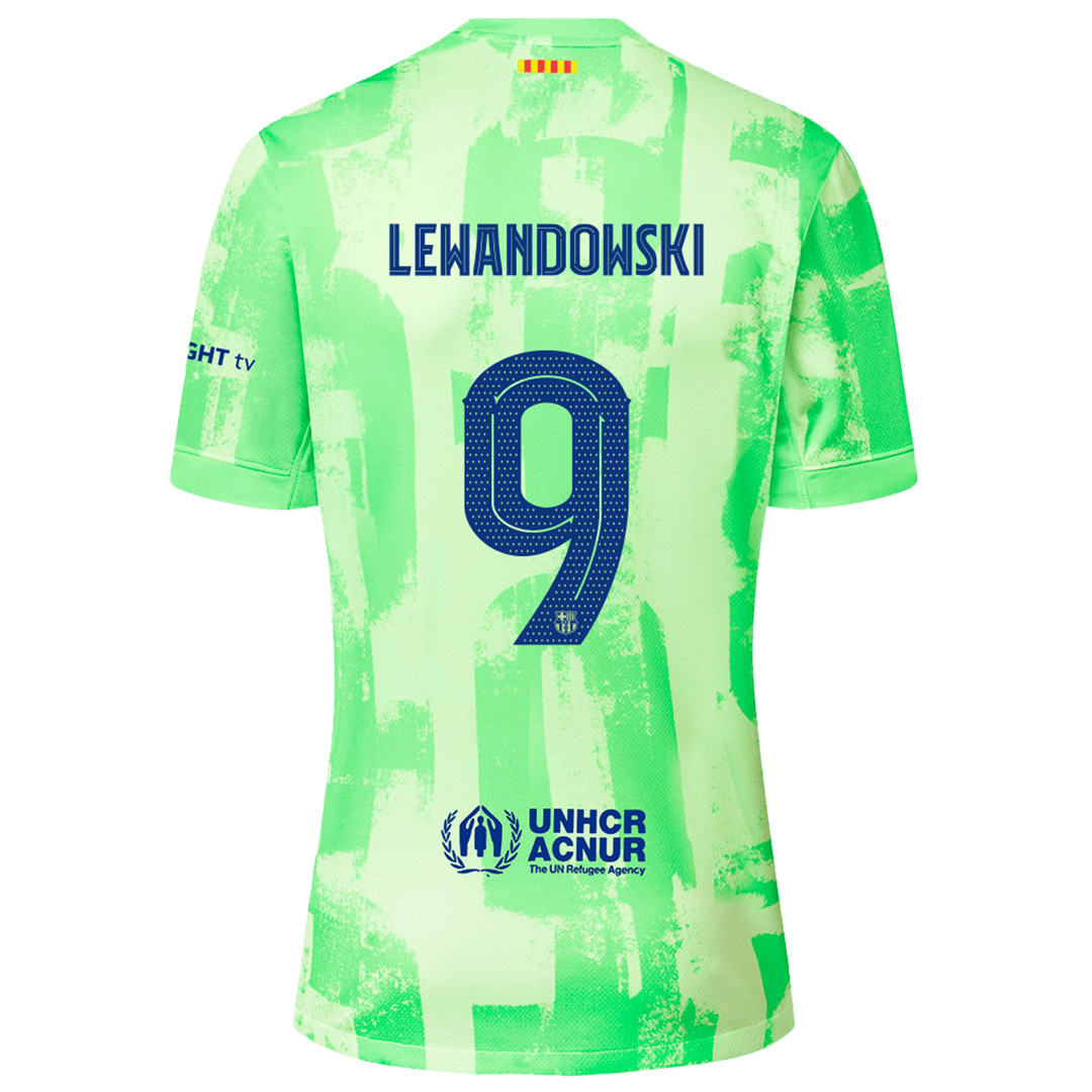 LEWANDOWSKI #9 Barcelona Third Spotify Logo Without Text Jersey 2024/25 - UCL Font - Reps Jerseys