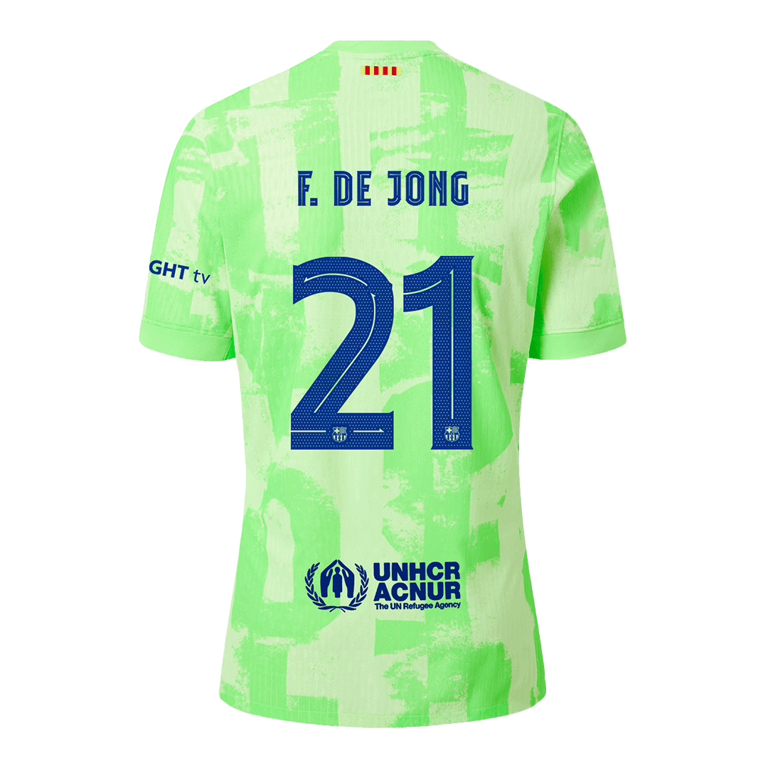 F.DE JONG #21 Barcelona Third Spotify Logo Without Text Match Jersey 2024/25 - UCL Font - Reps Jerseys