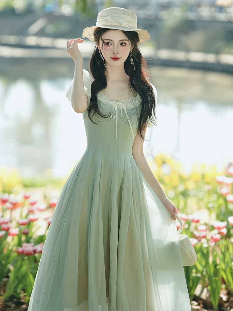 Mint Mambo  Girl Fairy Green Dress Summer Girl 2026 New Popular Beautiful Dress This Year