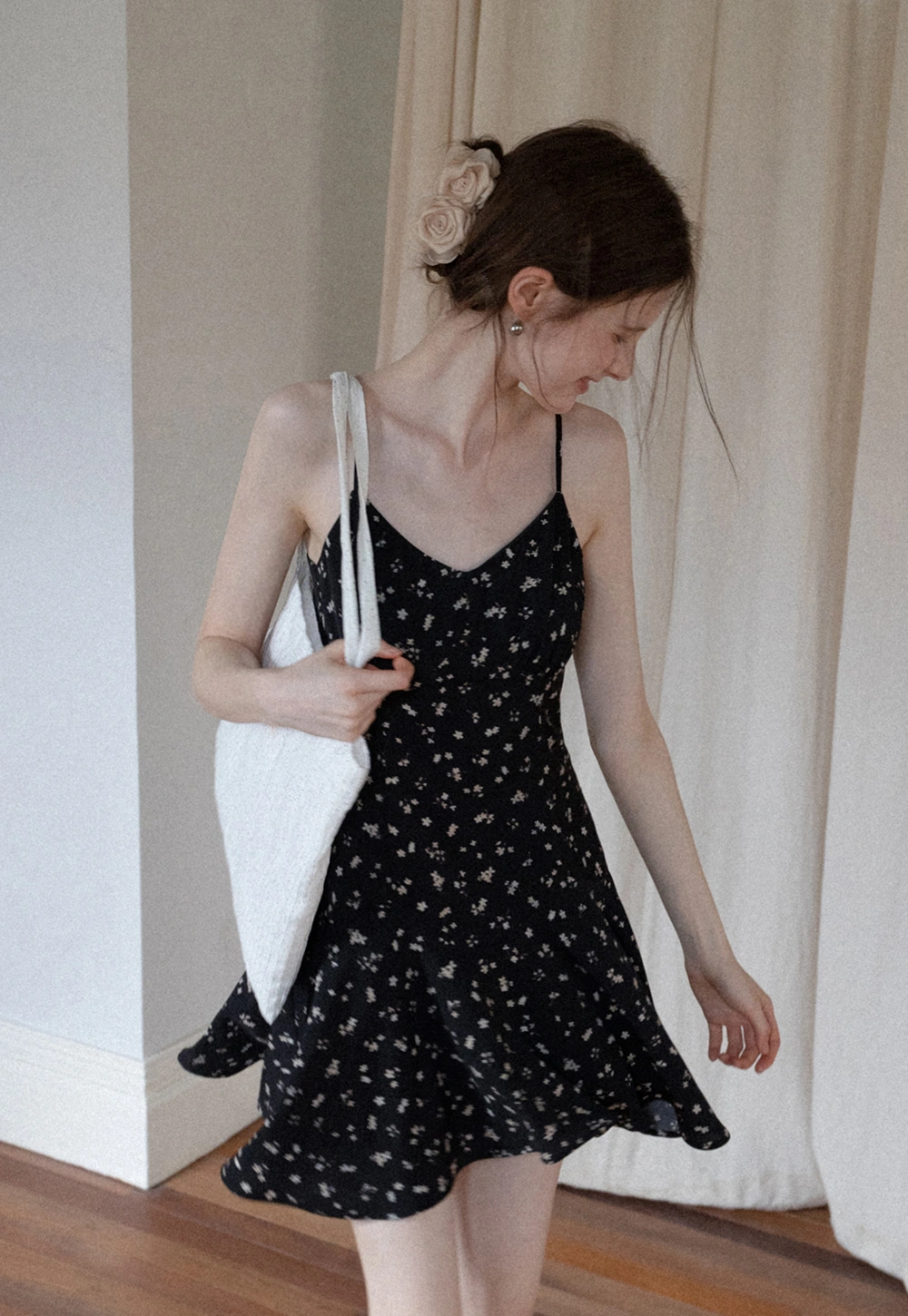 Women's Floral Slip V-Neck Dress