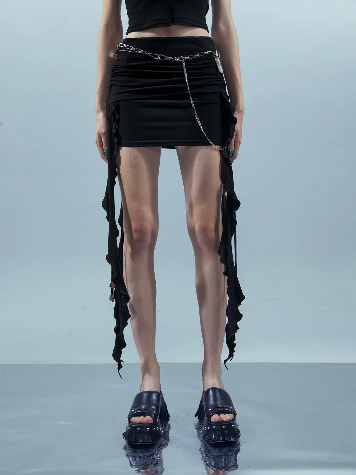 Piscean Odyssey Ethereal Lace Hem Knit Skirt