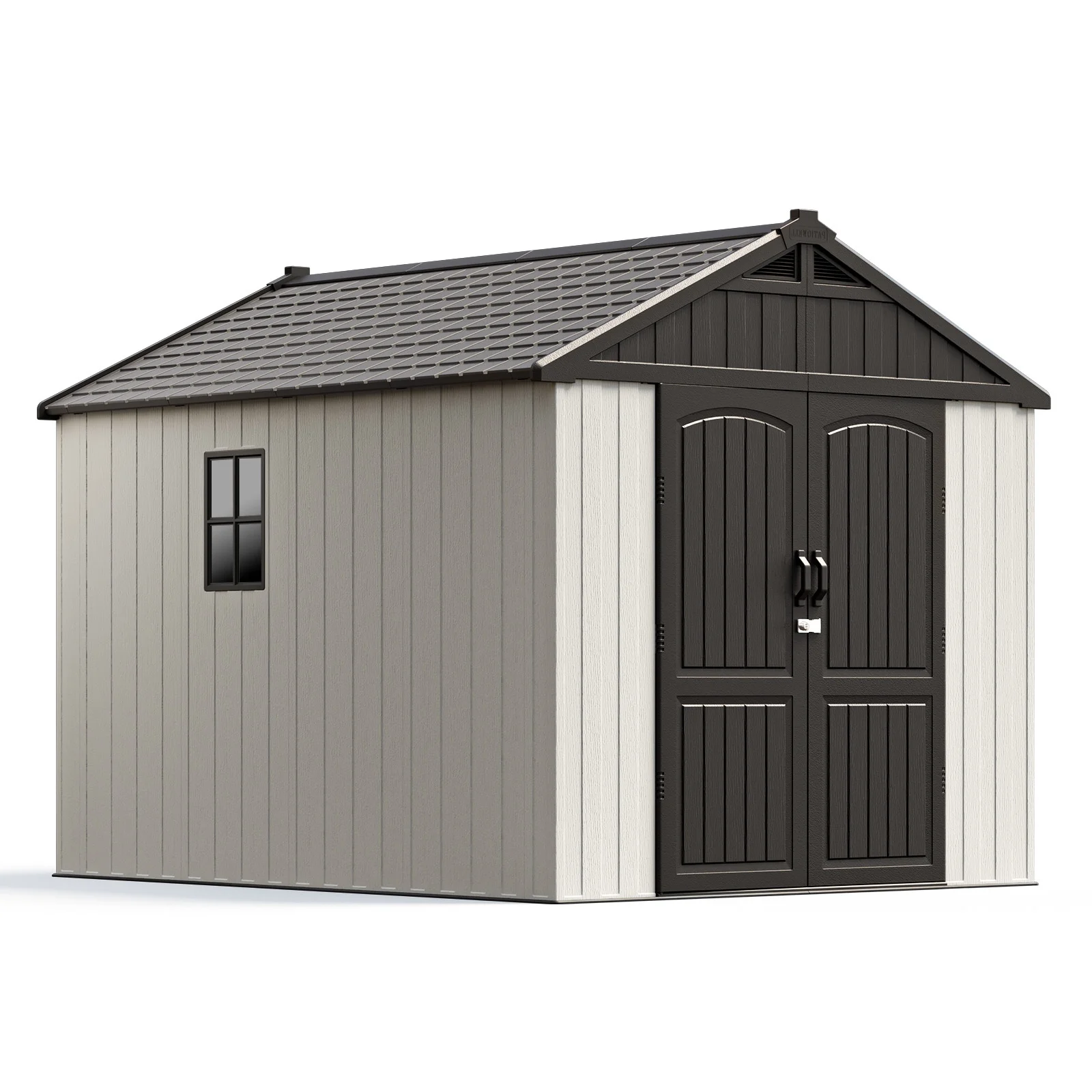 8 ft. W x 10 ft. D Resin Plastic Outdoor Storage Shed with Double Lockable Door