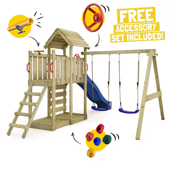 Climbing frame with wooden roof Wickey MultiFlyer