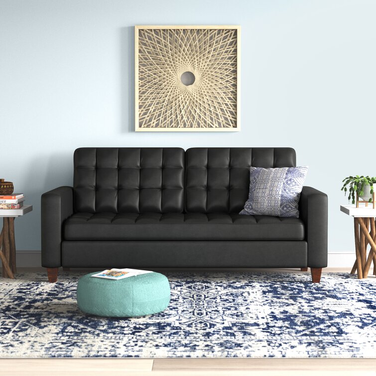 Milton 76 Vegan Leather Square Arm Sofa