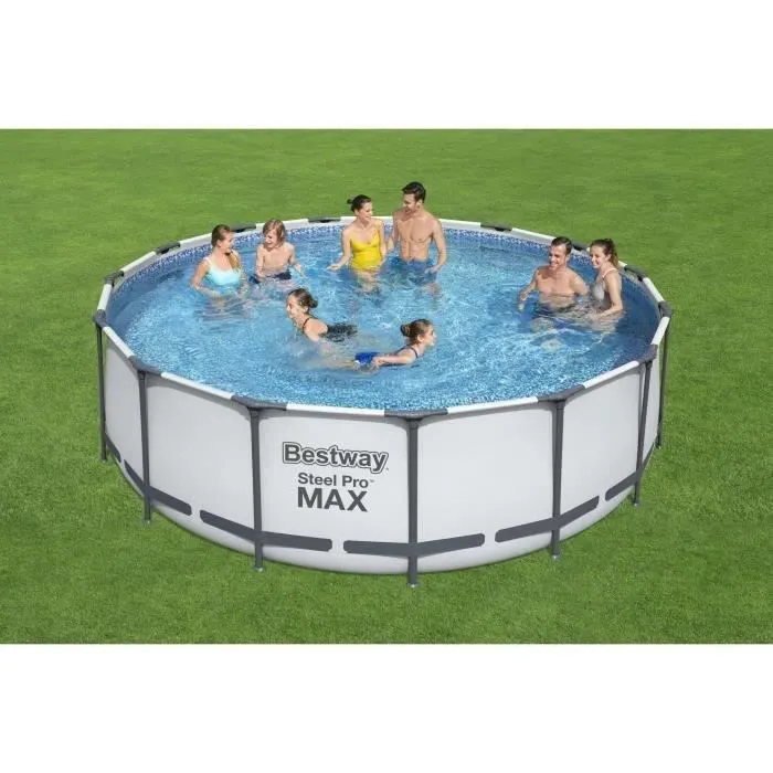 BESTWAY Steel Pro Max™ Above Ground Tubular Pool Kit - 549 x 122 cm - Round (With cartridge filter. cover and ladder)