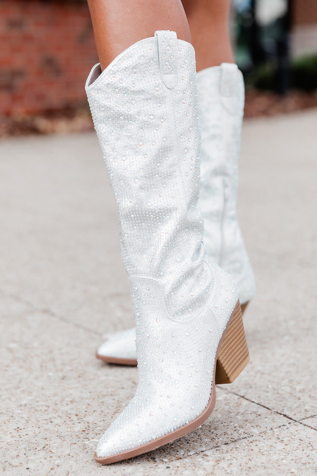 Kim Silver Sparkle Cowboy Boot