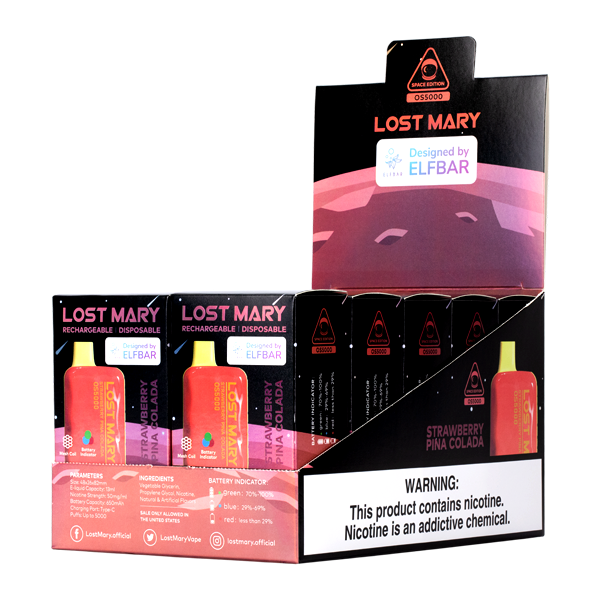 Lost Mary OS5000 - Strawberry Pina Colada - Elf Bar Vape Shop