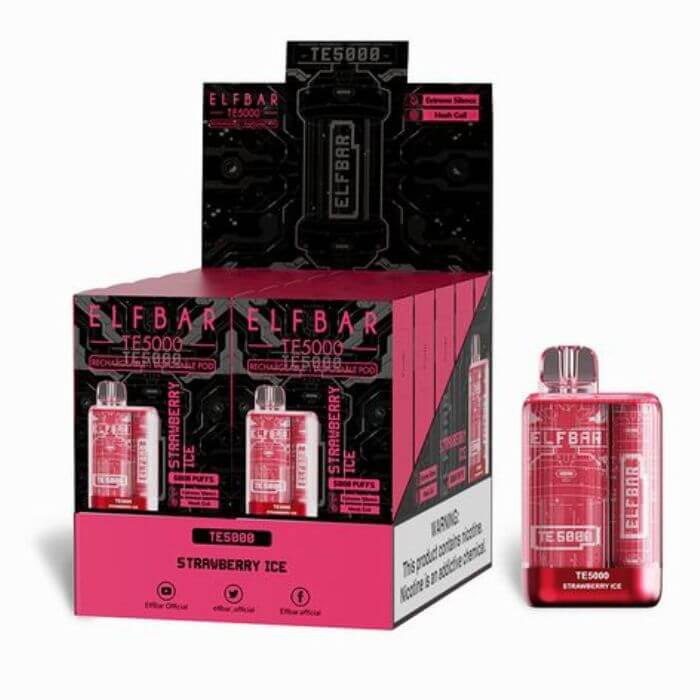 ELFBAR TE5000 - Strawberry Ice - Elf Bar Vape Shop