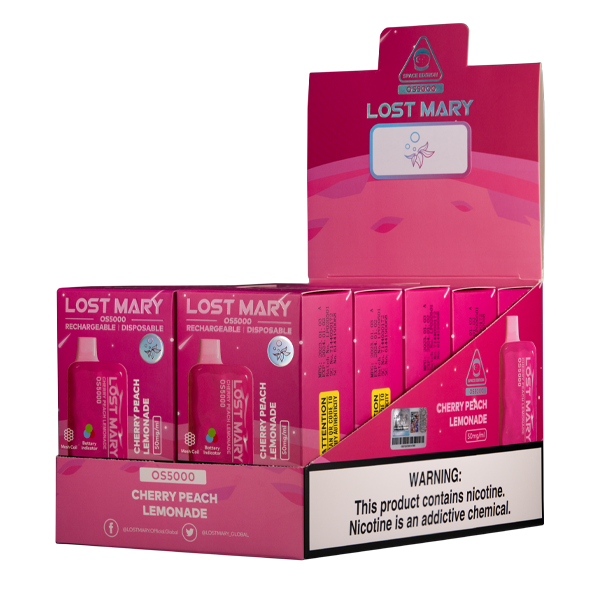 Lost Mary OS5000 - Cherry Peach Lemonade - Elf Bar Vape Shop