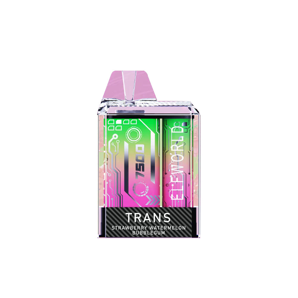 ELFWORLD TRANS 7500 - STRAWBERRY WATERMELON BUBBLE GUM - Elf Bar Vape Shop