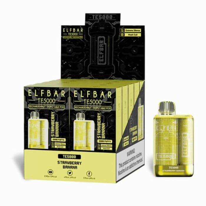 ELFBAR TE5000 - Strawberry Banana - Elf Bar Vape Shop