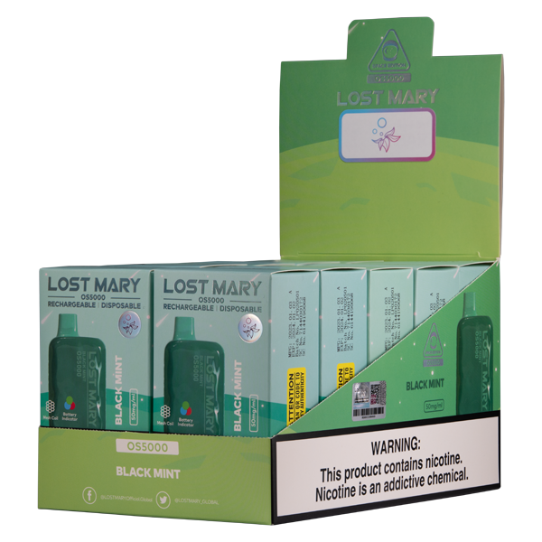 Lost Mary OS5000 - Black Mint - Elf Bar Vape Shop