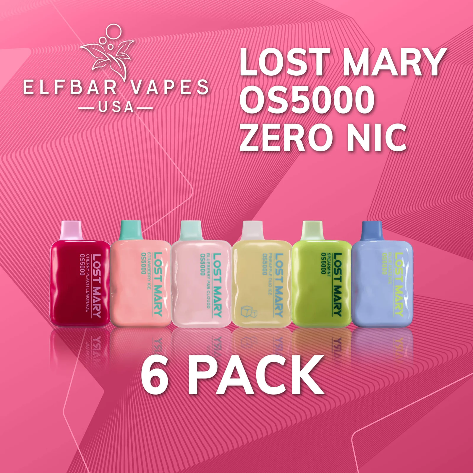 Lost Mary OS5000 Zero Nicotine   6 Pack - Elf Bar Vape Shop