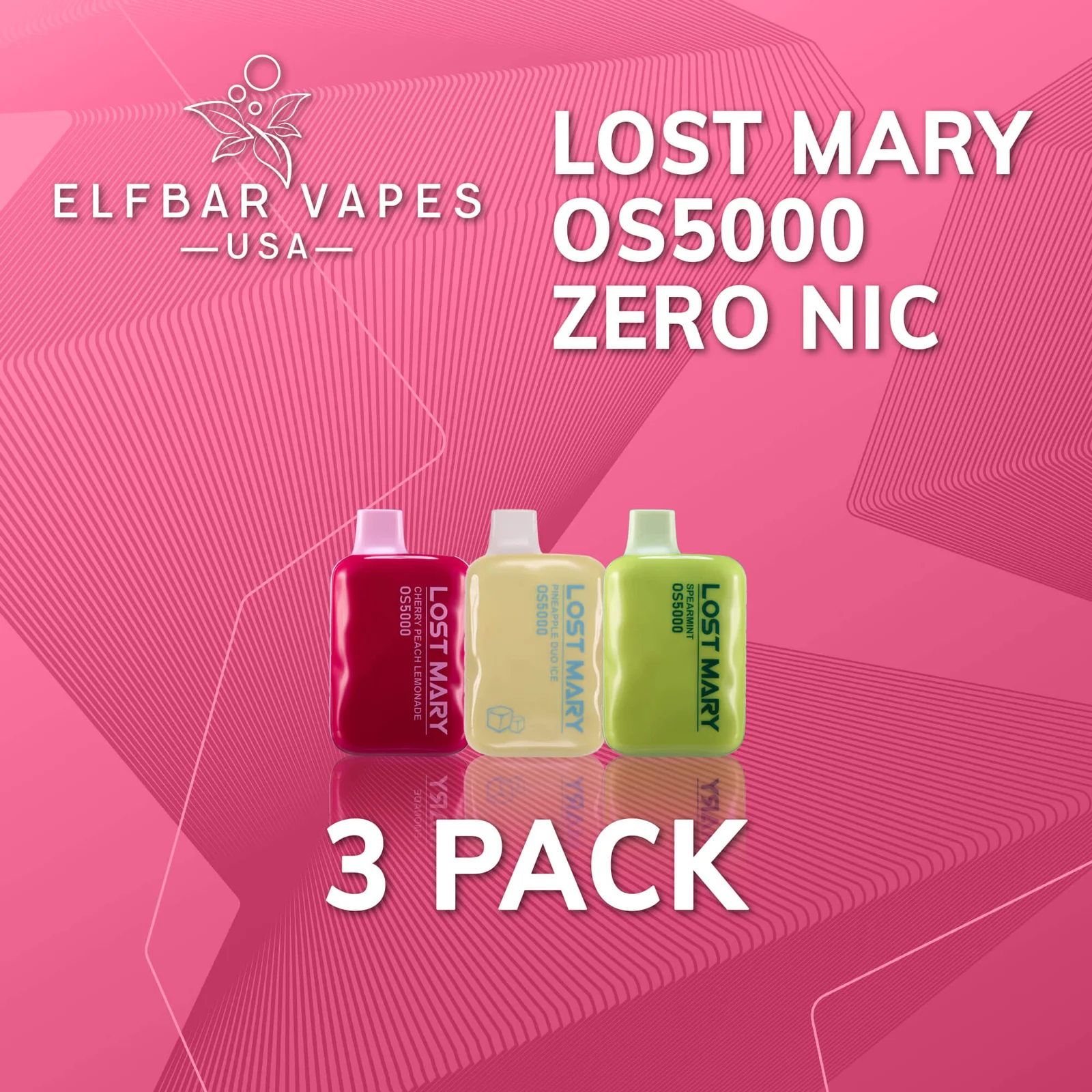 Lost Mary OS5000 Zero Nicotine   3 Pack - Elf Bar Vape Shop