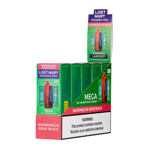 Watermelon Sour Peach Lost Mary MO20000 PRO - Elf Bar Vape Shop
