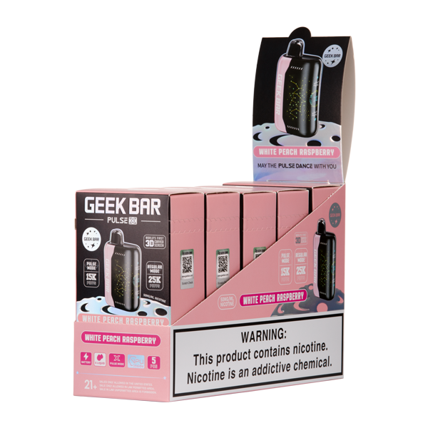 White Peach Raspberry Geek Bar Pulse X 25K - Elf Bar Vape Shop